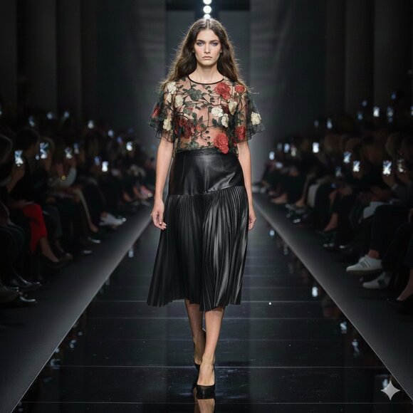 Tops - Floral Lace Sheer Top 3X